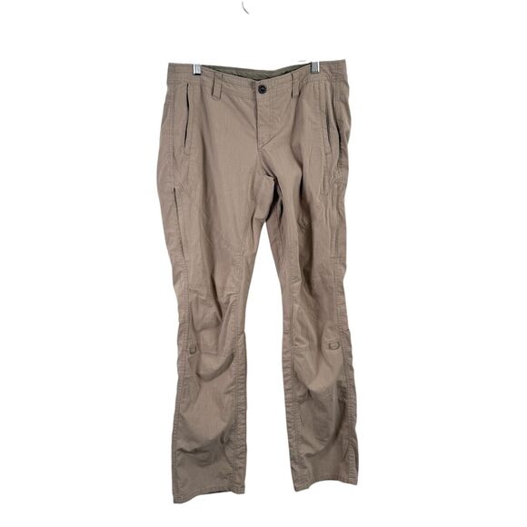 Kuhl Spire Roll Up Pants Khaki Beige Outdoor Hiking Gorpcore Low Rise Womens 8 - Picture 1 of 11